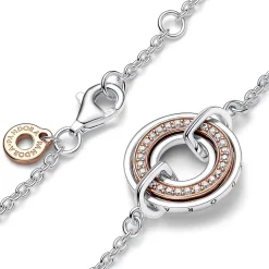 Pandora - To  farvet signatur logo armbånd med sten - 582741c01