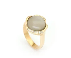 Per Borup - Dôme de Perles 14kt ring med månesten og diamanter - 1050RX
