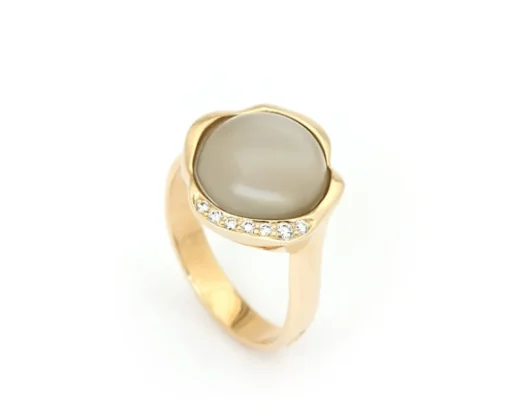 Per Borup - Dôme de Perles 14kt ring med månesten og diamanter - 1050RX