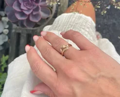 Per Borup - Linn 14kt ring med rillet mønster - 1160R