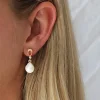 Per Borup - Violina 14kt øreringe med perle og brillant - 1089Ø