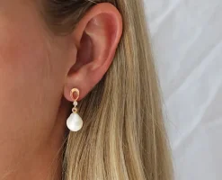Per Borup - Violina 14kt øreringe med perle og brillant - 1089Ø