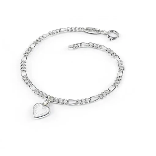 Pia&Per - Armbånd til børn med hvidt emalje hjerte - 2250503