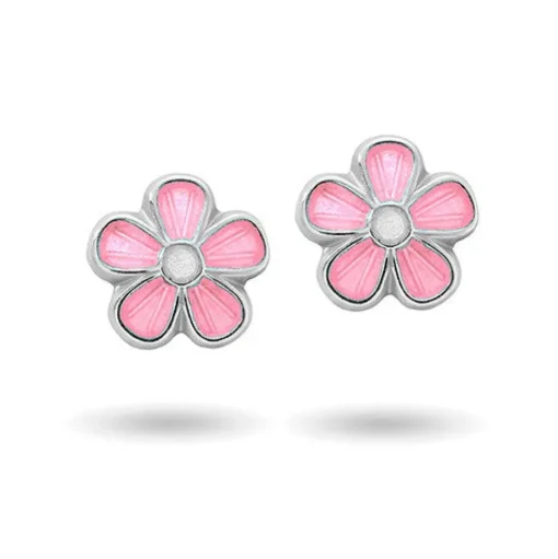 Pia&Per - Børne ørestikker med pink blomst - 9000601