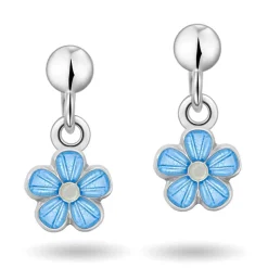Pia&Per - Lyseblå blomster ørehængere - 90000602