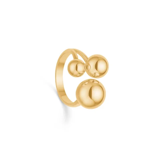 Randers Sølv - 14 karat guld kugle ring - 242708F