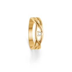 Randers Sølv - 14 karat guldring med 0,05ct diamant - 502808fb