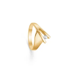 Randers Sølv - 8 kt. guld ring med 0,10ct brilliant - RS137838ob