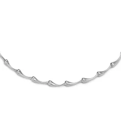 Randers Sølv - Sølv collier med dråbe formet led - 245107-45