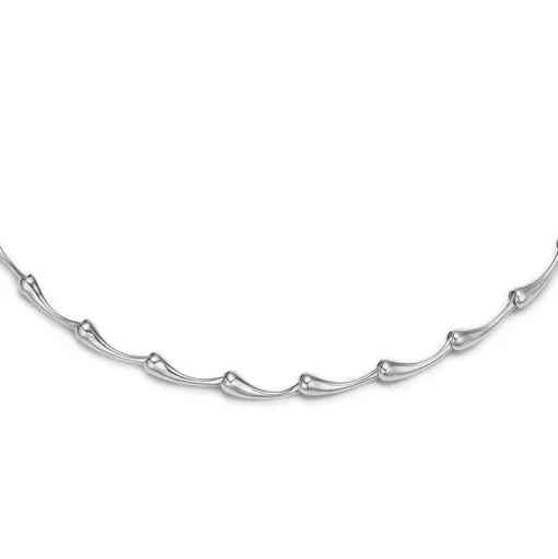Randers Sølv - Sølv collier med dråbe formet led - 245107-45