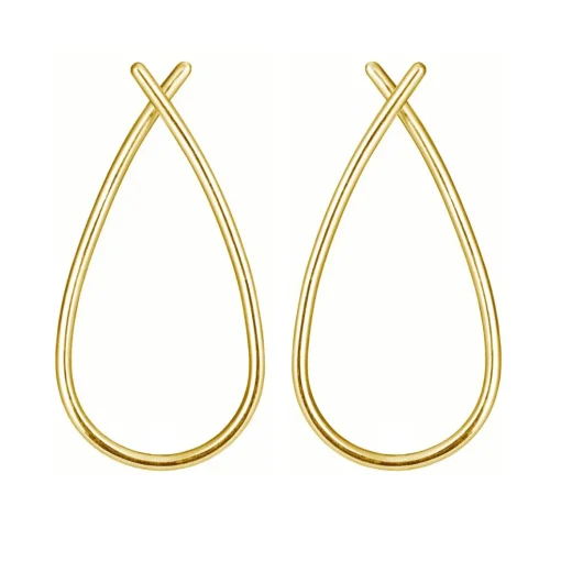 Øre Hoops stor forgyldt blank - 5361-2-BLANK