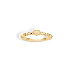 Ring i forgyldt sølv m. hjerte fra Blossom - 23611486