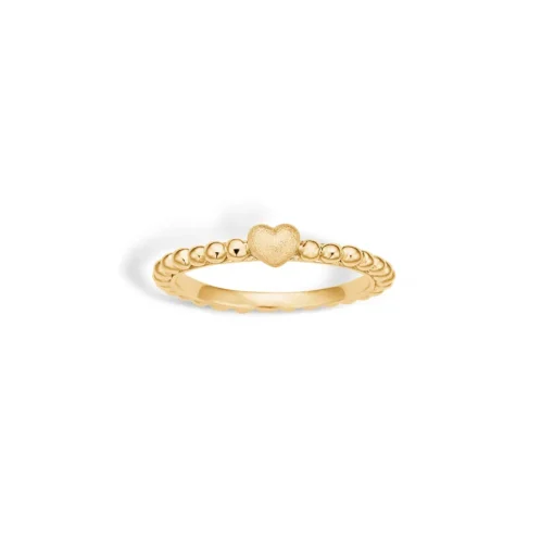 Ring i forgyldt sølv m. hjerte fra Blossom - 23611486