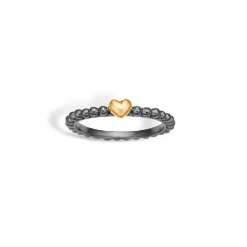 Ring i sort rhodineret sølv fra Blossom - 25611486