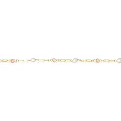 Scrouples - 8 karat armbånd med rosa sten og perler - 34063a.m