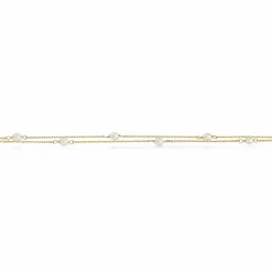 Scrouples - 9 karat dobbelt guld armbånd med perler - 33873a,m