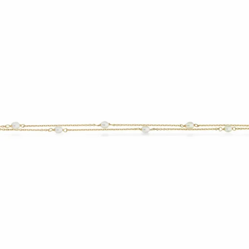 Scrouples - 9 karat dobbelt guld armbånd med perler - 33873a,m