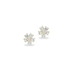 Scrouples - 8 karat guld blomster ørestikker - 124803
