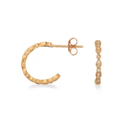 Scrouples - 8 karat guld creoler med sten af zirkonia - 122463