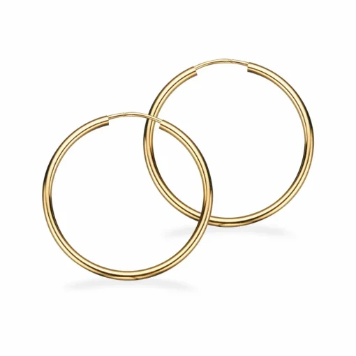 Scrouples - 8 karat guld creoler, 30mm - 11303