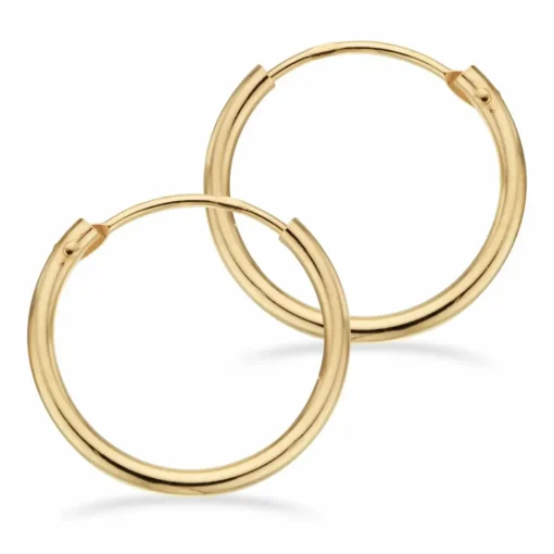 Scrouples - 8 karat guld creoler, 15mm - 10133