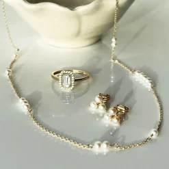 Scrouples - 8 karat guld halskæde med perler - 34153h,m