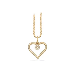 Scrouples - 8 karat guld hjerte vedhæng med 5 diamanter - 214843