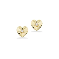 Scrouples - 8 karat guld hjerte ørestikker - 124793