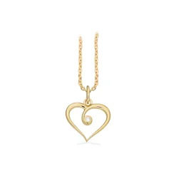 Scrouples -  8 karat guld hjerte vedhæng med 0,02 ct. diamant - 214833