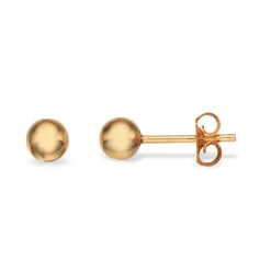 Scrouples - 14 karat guld kugle ørestikker, 5mm - 9375