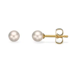 Scrouples - 8 karat guld kulturperle ørestikker, 5mm - 1013