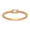 Scrouples - 8 karat guld kugle ring med baguette zirkonia - 712953