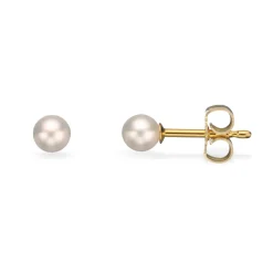 Scrouples - 8 karat guld perle ørestikker 4-4,5mm - 1003