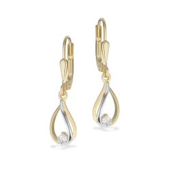 Scrouples - 8 karat guld øreringe i dobbelt dråbe design - 124364