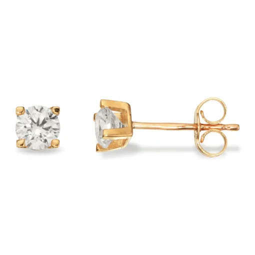 Scrouples - 8 Karat guld øreringe med sten, 4mm - 118173