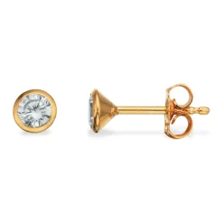 Scrouples - 8 karat guld øreringe med zirkonia sten, 4mm - 112053