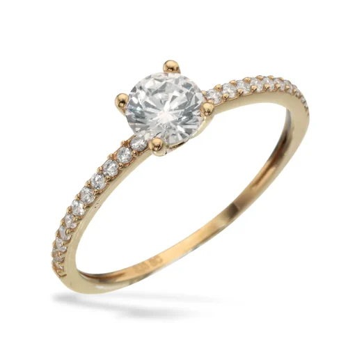 Scrouples - 8 karat guld ring med sten af zirkonia - 711863