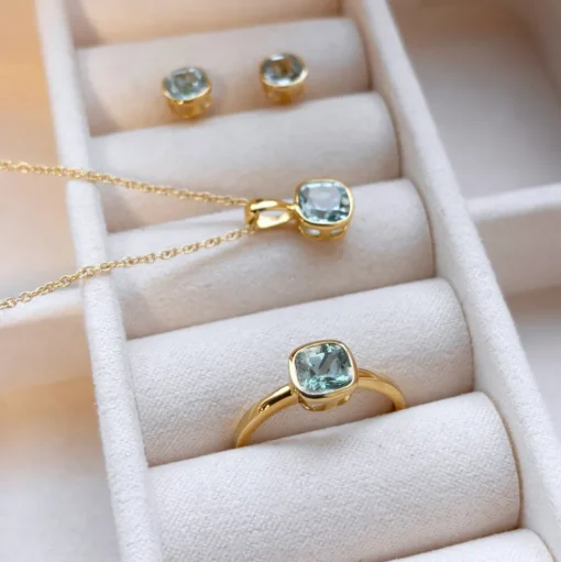 Scrouples - 8 karat guld ring med sten af topas - 715023