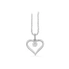 Scrouples - 8 karat hvidguld hjerte vedhæng med 5 diamanter - 214844