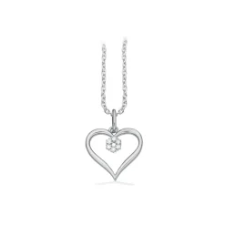 Scrouples - 8 karat hvidguld hjerte vedhæng med 5 diamanter - 214844