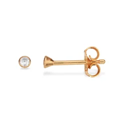 Scrouples - 14 karat ørestik med sten, 2mm - 112015