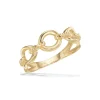 Scrouples - 8 karats ring med 3 cirkler med facet bånd imellem - 714923