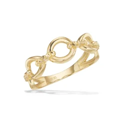 Scrouples - 8 karats ring med 3 cirkler med facet bånd imellem - 714923