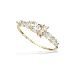 Scrouples - 8 karats ring med sten i forskellig form - 714893