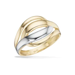 Scrouples - 8 kt bred ring i guld og hvidguld - 714834