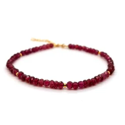 Scrouples - Armbånd rhodolit sten med forgyldt lås - 39792a,m
