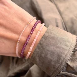 Scrouples - Armbånd rhodolit sten med forgyldt lås - 39792a,m