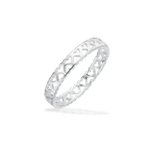 Scrouples - Bånd ring med åbne hjerter - 730232