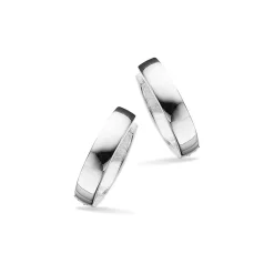Scrouples - Bredde sølv klik creoler, 14mm - 193042