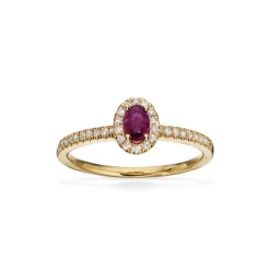 Scrouples - Diana 14 karat guld ring med rubin og diamanter - 711055